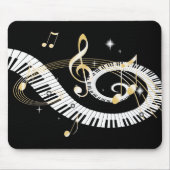 Klaviertasten und goldene Musiknoten Mousepad (Vorne)