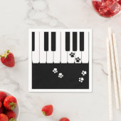 Klaviertasten und Katzenfußpfoten Serviette (Beispiel)