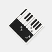 Klaviertasten und Katzenfußpfoten Serviette (Ecke)