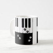 Klaviertasten und Katzenfußpfoten Tasse (Vorderseite Links)