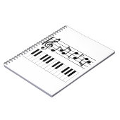 Klaviertasten und musikalische Bemerkungen Notizblock (Linke Seite)