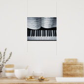 Klaviertasten und Musikbuch Poster (Küche)