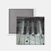 Klaviertasten und Musiknoten Magnet (Vorderseite/Rückseite)