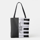 Klaviertasten und Musiknoten - Tote Tasche (Rückseite)