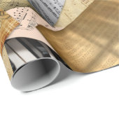 Klaviertasten und Noten Geschenkpapier (Rolleneckpunkt)