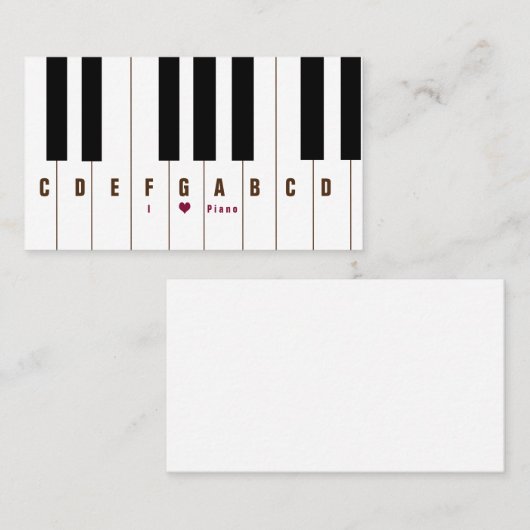 Klaviertasten Visitenkarte (Vorne/Hinten)