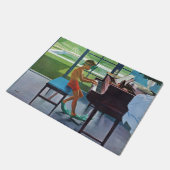Klavierüben am Pool Fußmatte (Schrägansicht)