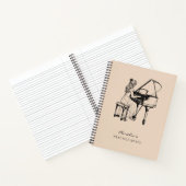 Klavierübungen Musiklehrer Student Blush Pink Notizblock (Innenseite)