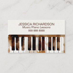Klavierunterricht Business Card Aquarelltafel Visitenkarte