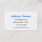 Klavierunterricht Klavierverkauf Visitenkarte (Rückseite)