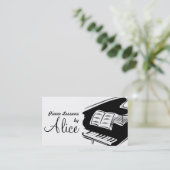 Klavierunterricht, Music Instructor Business Card Visitenkarte (Stehend Vorderseite)