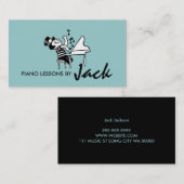 Klavierunterricht, Music Instructor Business Card Visitenkarte (Vorne/Hinten)