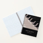 Klavierunterricht Noten Schwarz-Weiß-Klassik Notizblock (Innenseite)