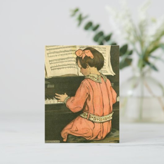 Klavierunterricht Postkarte (Stehend Vorderseite)