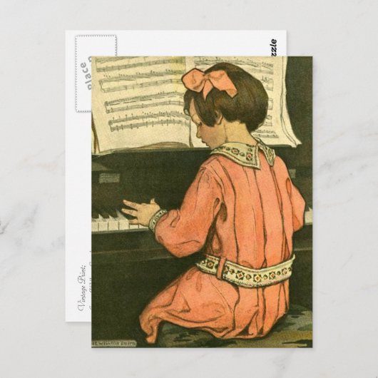 Klavierunterricht Postkarte (Vorne/Hinten)