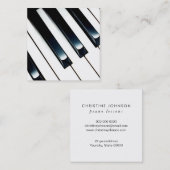 Klavierunterricht Quadratische Visitenkarte (Vorne/Hinten)