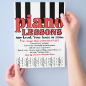 Klavierunterricht. Tutor. Musiklehrer. Reißblech Flyer (Hand)