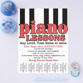Klavierunterricht. Tutor. Musiklehrer. Reißblech Flyer (Einzeln)