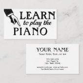 Klavierunterricht Visitenkarten - Cool Vintag Visitenkarte (Vorne/Hinten)