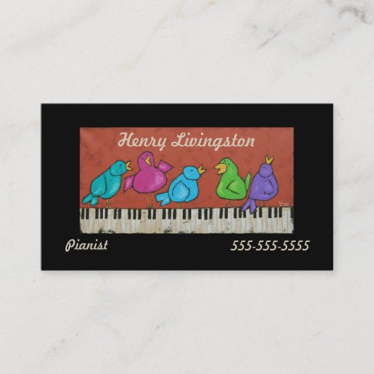 Klaviervogel-Pianist-Visitenkarte Visitenkarte (Vorderseite)