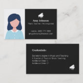 Klaviervorlage für Silhouette-Musiklehrer Visitenkarte (Vorne/Hinten)