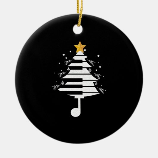 Klavierweihnachtsbaum Klaviermusik - Geschenk für  Keramik Ornament (Vorne)