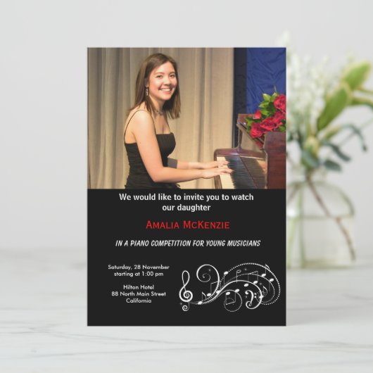 Klavierwettbewerb Einladung (Stehend Vorderseite)