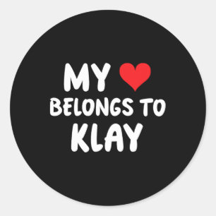 Klay - Mein Herz gehört Klay - Liebe Runder Aufkleber