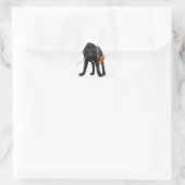 klebe Hund/Blume Dreieckiger Aufkleber (Tasche)