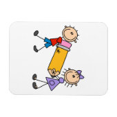 Klebe Kinder mit Bleistift Magnet (Horizontal)