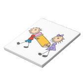Klebe Kinder mit Bleistift Notizblock (Rotiert)