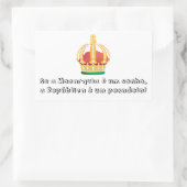 Klebe Monarchie ist ein Traum Rechteckiger Aufkleber (Tasche)