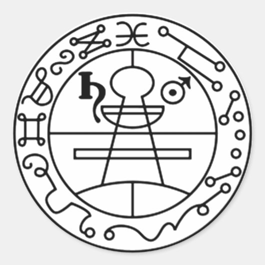 Klebe Stempel von Salomonen Goétia Runder Aufkleber (Vorderseite)