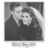 Klebeaufkleber für das Hochzeitstich des Fotos Aufkleber (Vorderseite)