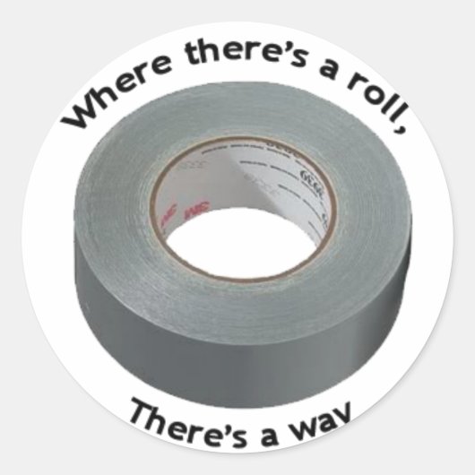 Klebeband mit Slogan-Aufkleber Runder Aufkleber (Vorderseite)