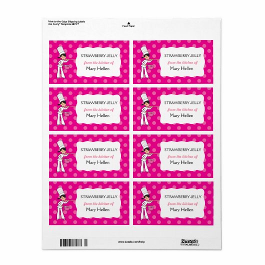 Klebeetikett "From the Kitchen" für den Koch (Vorne)