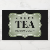 Klebeetikett für grüne Teeflaschen oder Kaffee Lebensmitteletikett (Einzelnes Label)