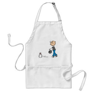 Klebefigur-Bowling-Shirts und Geschenke Schürze