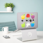Klebekleber für das Set von Apple Aufkleber (Laptop auf Schreibtisch)