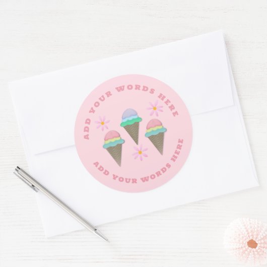 Klebekleber für Eiscreme Runder Aufkleber (Umschlag)