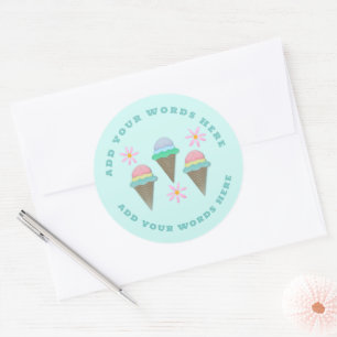 Klebekleber für Eiscreme Runder Aufkleber