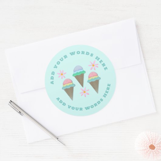 Klebekleber für Eiscreme Runder Aufkleber (Umschlag)
