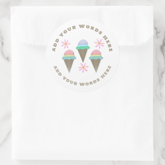 Klebekleber für Eiscreme Runder Aufkleber (Tasche)