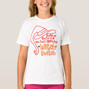 Kleben Sie den Hexenschalter auf T-Shirt