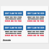 Kleben Sie den rechteckigen Aufkleber der Tür nich (Blatt)