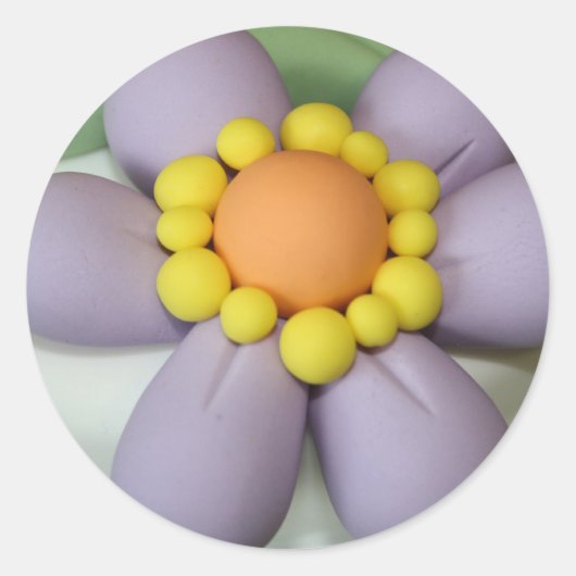 Klebende Handlung Blume des Zuckers Runder Aufkleber (Vorderseite)