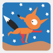 Kleber für Fuchs und Sterne Quadratischer Aufkleber (Vorderseite)