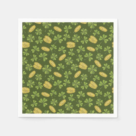 Kleber-Leaf- und Gold-Münzmuster Serviette (Vorderseite)