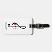 Kleber mit glänzend rosa Herz Gepäckanhänger (Vorderseite horizontal)