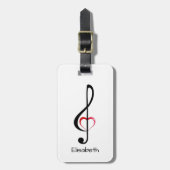 Kleber mit glänzend rosa Herz Gepäckanhänger (Vorderseite vertikal)